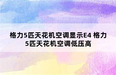 格力5匹天花机空调显示E4 格力5匹天花机空调低压高